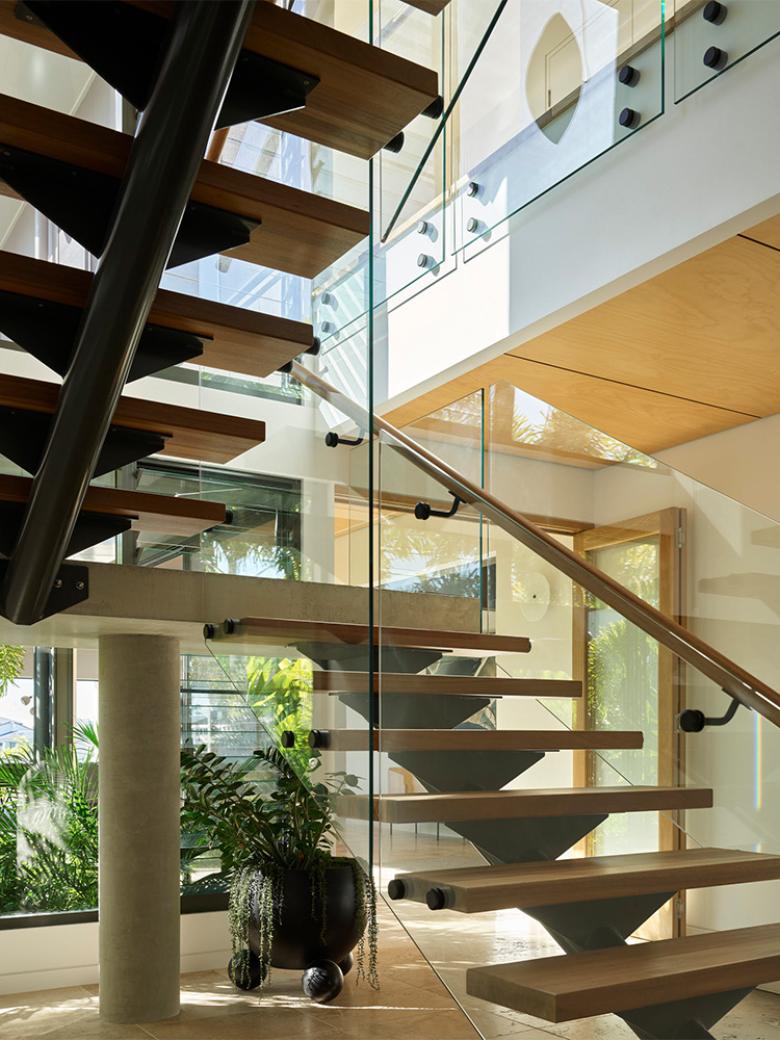 stair luxury waterfront house sunshine coast
