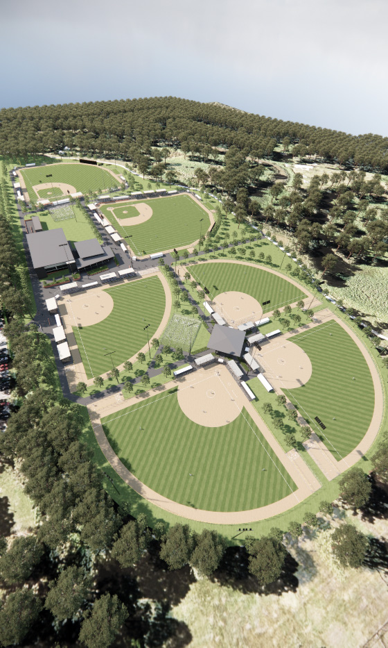 Minnippi Ballpark Master Plan Aerial Perspective